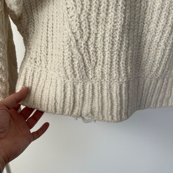 Anthro Sleeping in Snow Adaia Chenille Cable Knit Sweater L - Picture 7 of 10